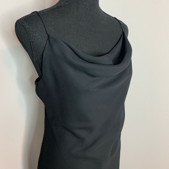 Be Smart Drop Neck High/Low Black Shift Dress - Picture 2 of 5